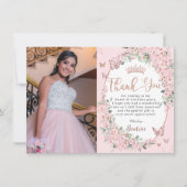 さくらんぼの花フローラ蝶Sweet sixteen サンキューカード (正面)