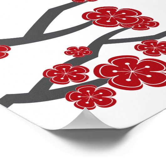 さくらんぼの花咲く西アジア結婚の座席表 ポスター (角)