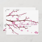 さくらんぼの花嫁結婚式の日付はがきを保存 案内ポストカード (正面/裏面)