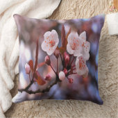 さくらんぼの花房とピンクとブルー クッション (ブランケット)