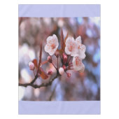 さくらんぼの花房とピンクとブルー テーブルクロス (正面)