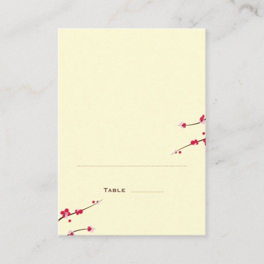 さくらんぼの花折り座席表 プレイスカード (正面)