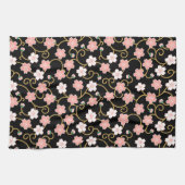 さくらんぼの花日本のデザイン キッチンタオル (横)