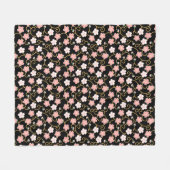さくらんぼの花日本のデザイン フリースブランケット (正面(横))