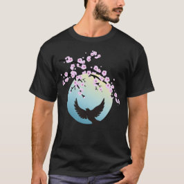 さくらんぼの花桜満月鳥1シャツ Tシャツ