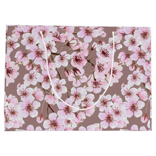 さくらんぼの花模様 ラージペーパーバッグ (裏面)