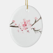 さくらんぼの花水色 セラミックオーナメント (右)