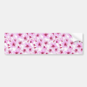 さくらんぼの花水色 バンパーステッカー