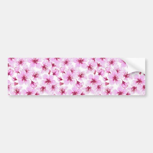 さくらんぼの花水色 バンパーステッカー (正面)