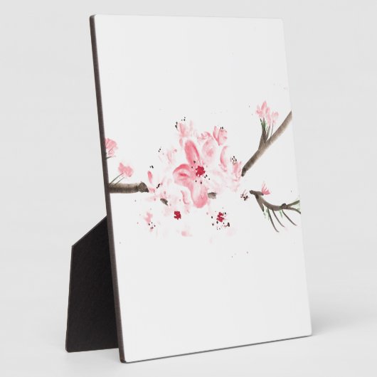 さくらんぼの花水色 フォトプラーク (側面)