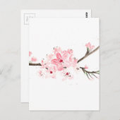 さくらんぼの花水色 ポストカード (正面/裏面)