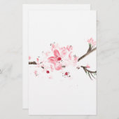 さくらんぼの花水色 便箋 (正面/裏面)