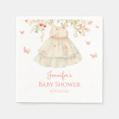 さくらんぼの花物干し用ベビーシャワー スタンダードカクテルナプキン (正面)