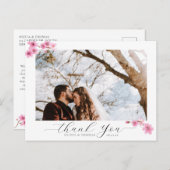 さくらんぼの花結婚書写真ありがとう ポストカード (正面/裏面)