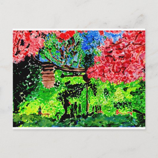 さくらんぼの花絵はがき ポストカード (正面)