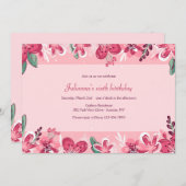 さくらんぼの花縁どの誕生会 招待状 (正面/裏面)