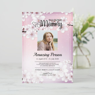 さくらんぼの花葬令招待状 招待状