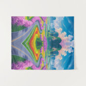 「さくらんぼの花見遊里 – ドリームランドスケープウォールアート タペストリー (正面(横))