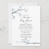 さくらんぼの花鳥のフローラは赤ちゃんシャワーでドライブ 招待状 (正面)