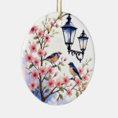 さくらんぼの花鳥 セラミックオーナメント (右)