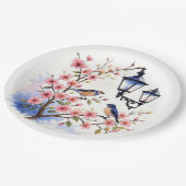 さくらんぼの花鳥 ペーパープレート (アングル)