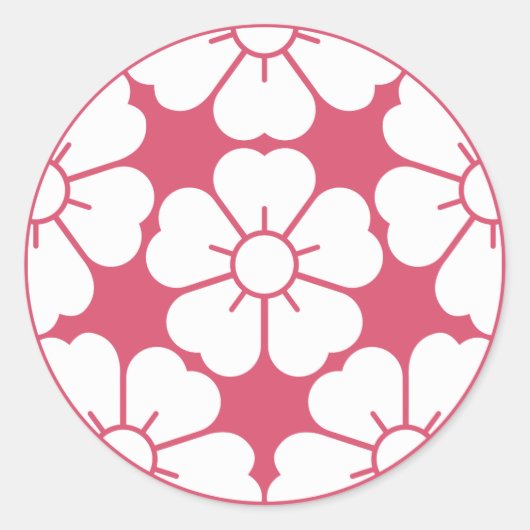 さくらんぼの花5等分さくらんぼの花 ラウンドシール (正面)