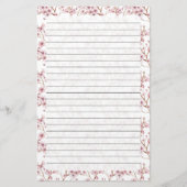 さくらんぼの花、ひな形のサイズ: 5.5インチx 8.5インチ 便箋 (正面)