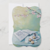 さくらんぼの花、コーヒー、クロスワード空白の招待状 招待状 (正面)