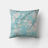 さくらんぼの花：ターコイズフローラの傾向 クッション (裏面)