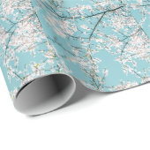 さくらんぼの花：ターコイズフローラの傾向 ラッピングペーパー (ロールコーナー)
