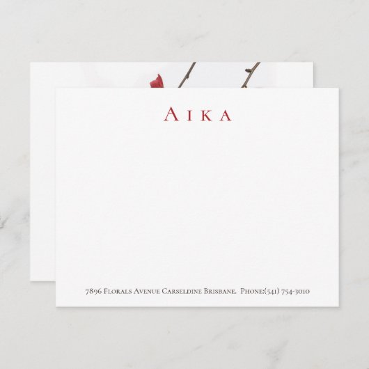 さくらんぼの花 ノートカード (正面/裏面)