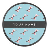 さくらんぼの花、ピンクの桜、あなたの名前 アイスホッケーパック (正面)