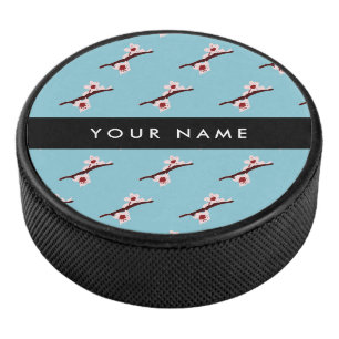 さくらんぼの花、ピンクの桜、あなたの名前 アイスホッケーパック