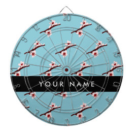 さくらんぼの花、ピンクの桜、あなたの名前 ダーツボード