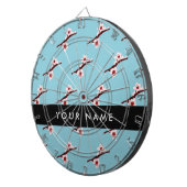 さくらんぼの花、ピンクの桜、あなたの名前 ダーツボード (正面右)