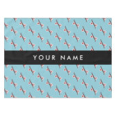 さくらんぼの花、ピンクの桜、あなたの名前 テーブルクロス (正面(横))