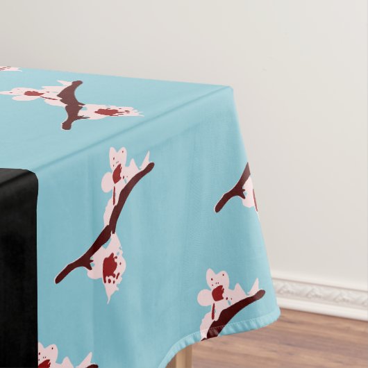 さくらんぼの花、ピンクの桜、あなたの名前 テーブルクロス (インサイチュ)