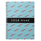 さくらんぼの花、ピンクの桜、あなたの名前 ノートブック (正面)