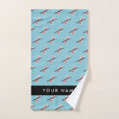 さくらんぼの花、ピンクの桜、あなたの名前 バスタオルセット (ハンドタオル)