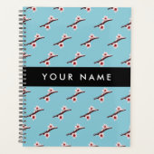 さくらんぼの花、ピンクの桜、あなたの名前 プランナー手帳 (正面)