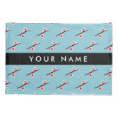 さくらんぼの花、ピンクの桜、あなたの名前 枕カバー (裏面)