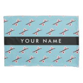 さくらんぼの花、ピンクの桜、あなたの名前 枕カバー (正面)