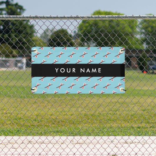 さくらんぼの花、ピンクの桜、あなたの名前 横断幕 (インサイチュ)