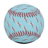 さくらんぼの花、ピンクの桜、あなたの名前 野球ボール (裏面)