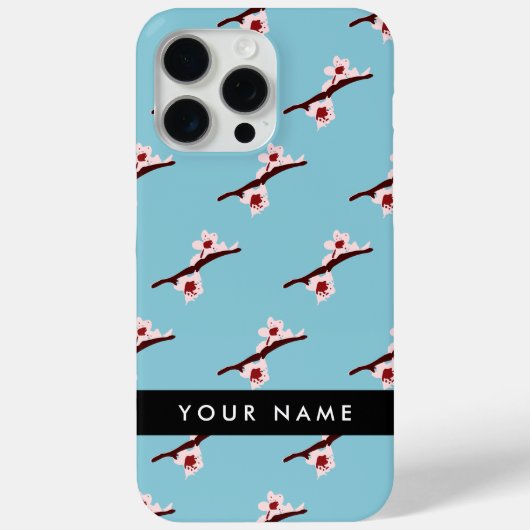 さくらんぼの花、ピンクの桜、あなたの名前 Case-Mate iPhoneケース (裏面)