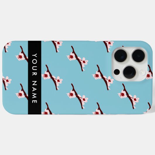 さくらんぼの花、ピンクの桜、あなたの名前 Case-Mate iPhoneケース (裏面 (横))