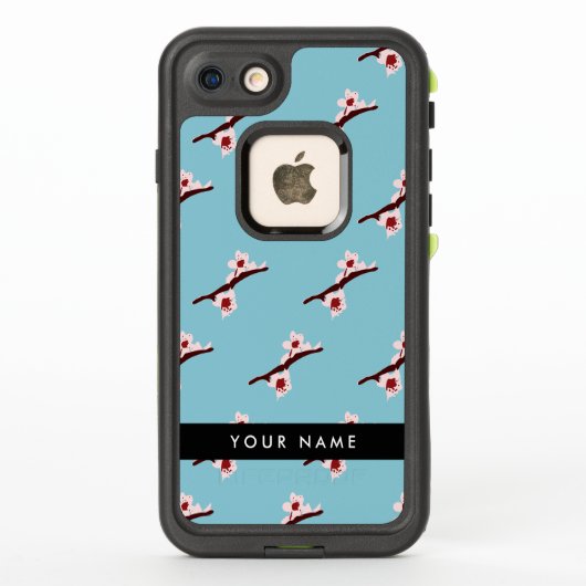 さくらんぼの花、ピンクの桜、あなたの名前 LifeProof iPhoneケース (裏面)