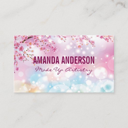 さくらんぼの花 | ボケ | 輝く 名刺 (正面)