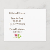 さくらんぼの花、メイスンジャーズの結婚式の日付を保存 案内ポストカード (裏面)