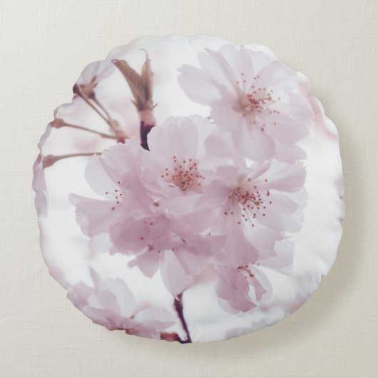 さくらんぼの花 ラウンドクッション (正面)